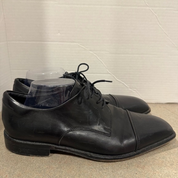 Luca Bossi Men’s Black Lace Up Cap Toe Oxfords Classic Old Money 43 US 9.5-10 main image 4